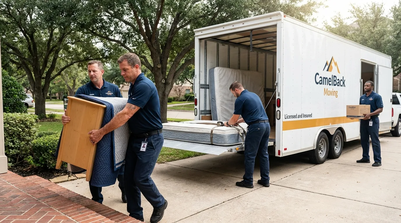 Crew loading residential truck for cross-state move from Charlton, MA
